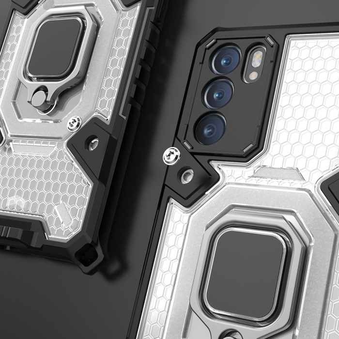 Husa antisoc OPPO Reno6 5G, Honeycomb Armor, Negru [6]