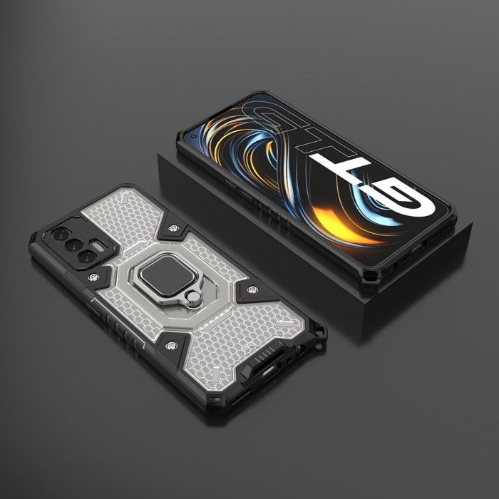 Husa antisoc Realme GT 5G, Honeycomb Armor, Negru [3]