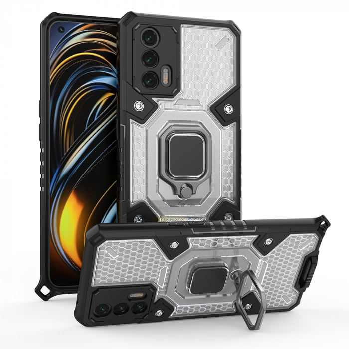 Husa antisoc Realme GT 5G, Honeycomb Armor, Negru [5]