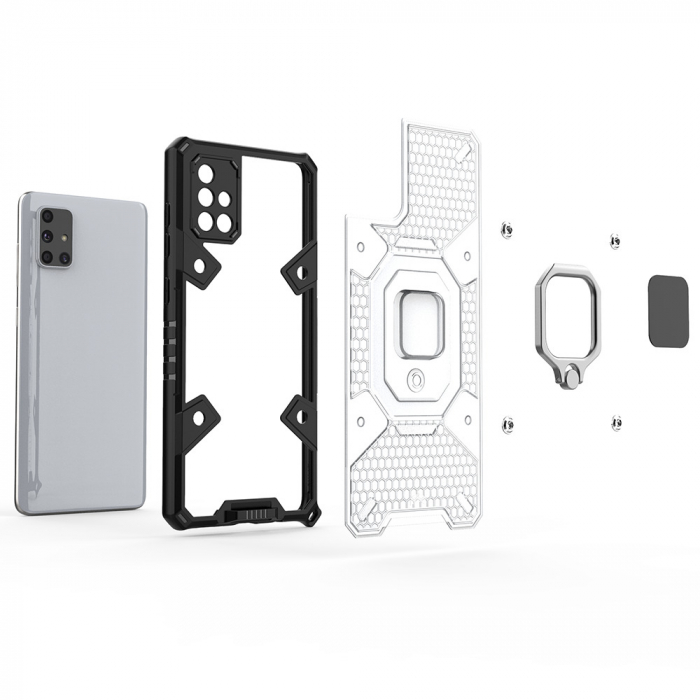 Husa antisoc Samsung Galaxy A71, Honeycomb Armor, Negru [3]