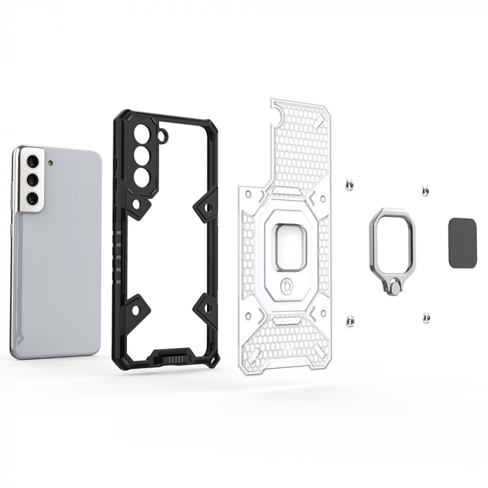 Husa antisoc Samsung Galaxy S21 Plus, Honeycomb Armor, Negru [3]