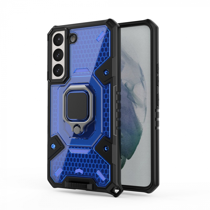 Husa antisoc Samsung Galaxy S22, Honeycomb Armor, Albastru [2]