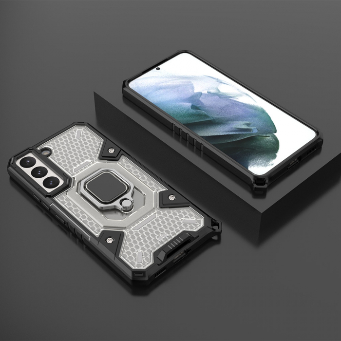 Husa antisoc Samsung Galaxy S22, Honeycomb Armor, Negru [3]