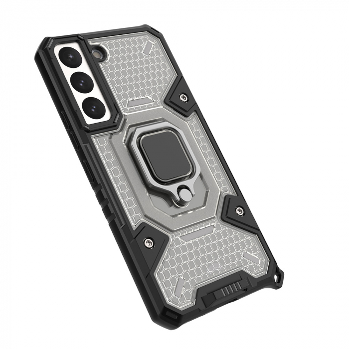 Husa antisoc Samsung Galaxy S22 Plus, Honeycomb Armor, Negru [4]