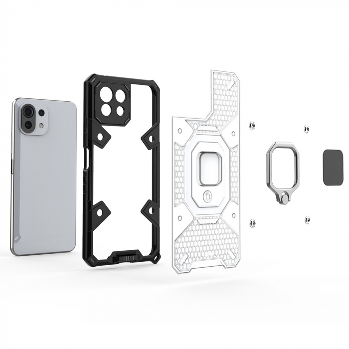 Husa antisoc Xiaomi Mi 11 Lite, Honeycomb Armor, Negru [3]