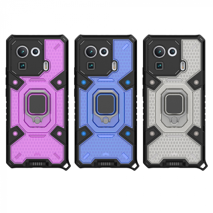 Husa antisoc Xiaomi Mi 11 Pro, Honeycomb Armor, Albastru [7]