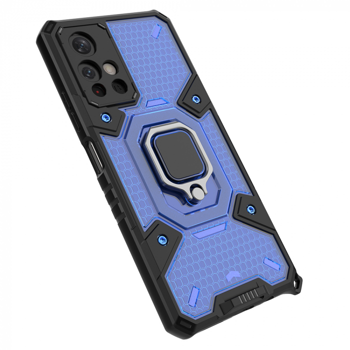 Husa antisoc Xiaomi Poco M4 Pro 5G, Honeycomb Armor, Albastru [5]