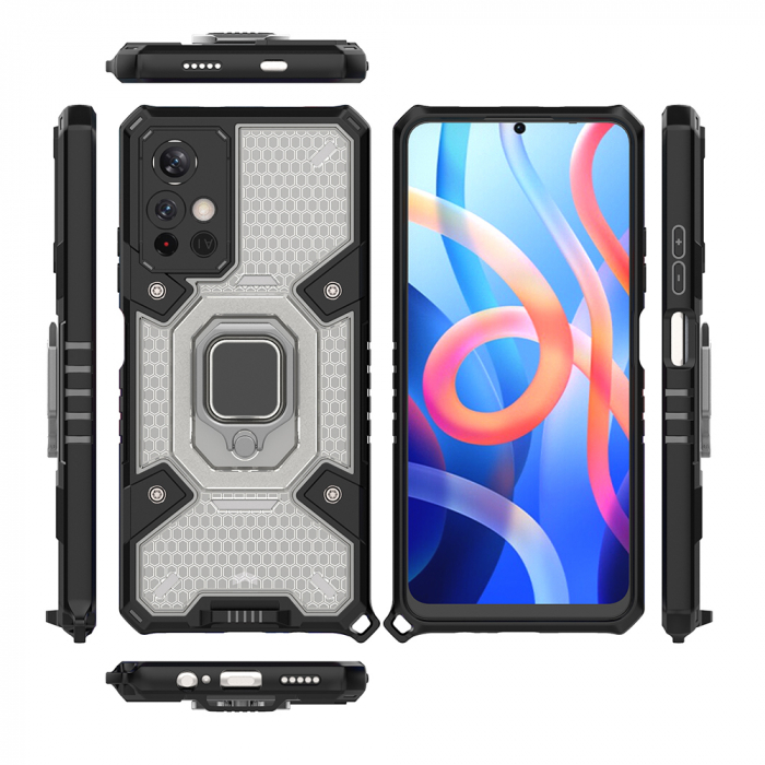 Husa antisoc Xiaomi Poco M4 Pro 5G, Honeycomb Armor, Negru [2]