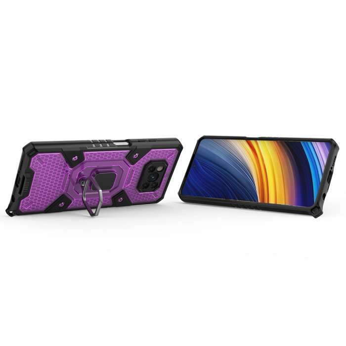 Husa antisoc Xiaomi Poco X3 NFC, Honeycomb Armor, Rose-Violet [2]