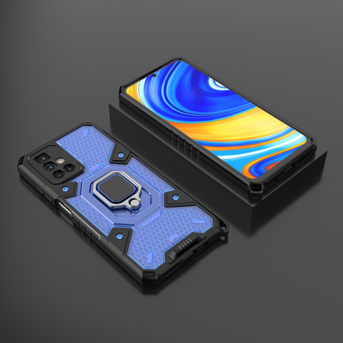 Husa antisoc Xiaomi Redmi 10, Honeycomb Armor, Albastru [3]