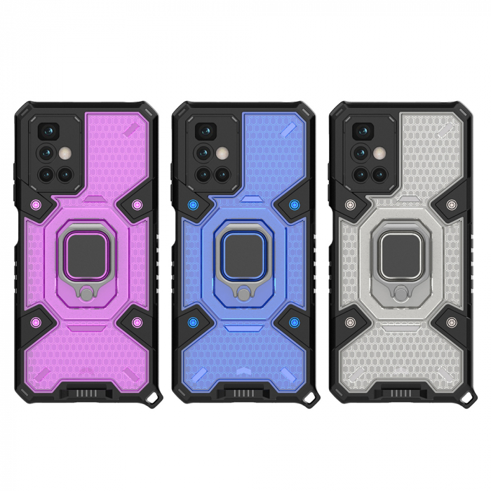 Husa antisoc Xiaomi Redmi 10, Honeycomb Armor, Albastru [7]