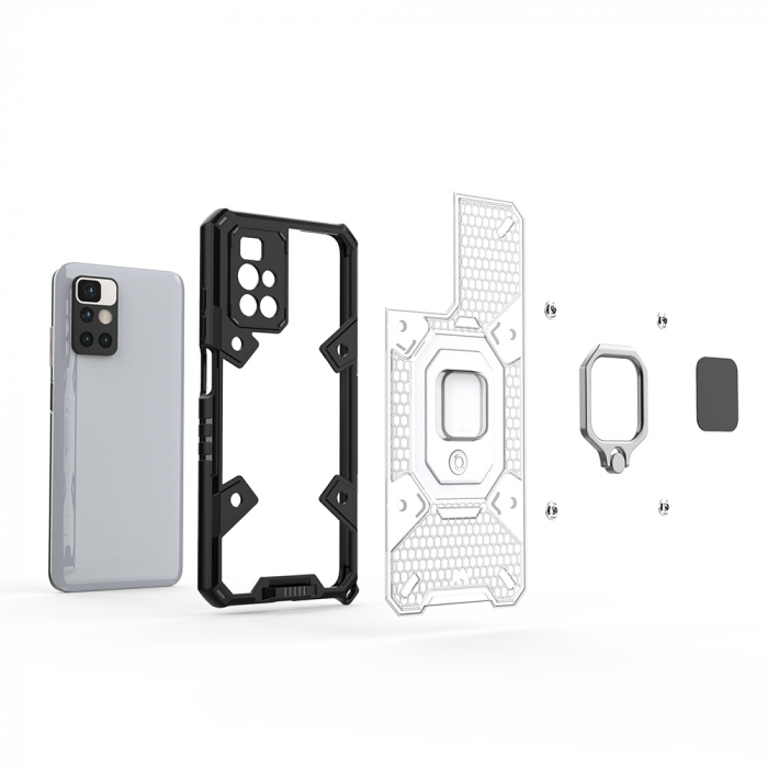 Husa antisoc Xiaomi Redmi 10, Honeycomb Armor, Negru [6]