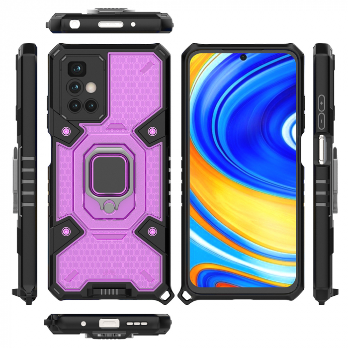 Husa antisoc Xiaomi Redmi 10, Honeycomb Armor, Rose Violet [6]