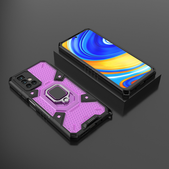 Husa antisoc Xiaomi Redmi 10, Honeycomb Armor, Rose Violet [3]