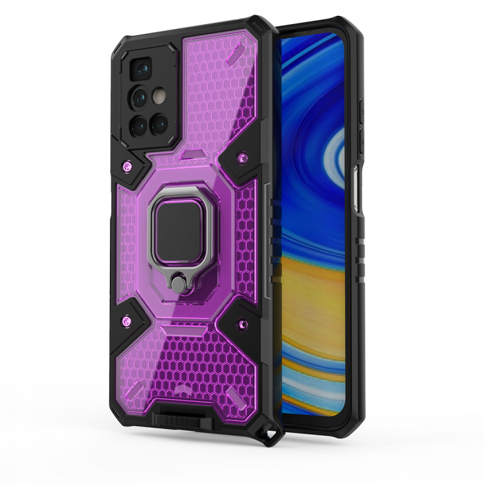 Husa antisoc Xiaomi Redmi 10, Honeycomb Armor, Rose Violet [2]