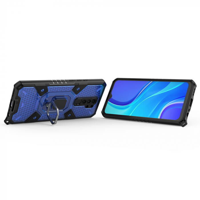 Husa antisoc Xiaomi Redmi 9, Honeycomb Armor, Albastru [2]
