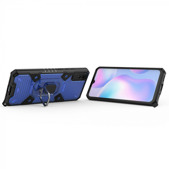 Husa antisoc Xiaomi Redmi 9A, Honeycomb Armor, Albastru [2]