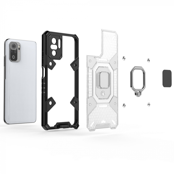 Husa antisoc Xiaomi Redmi Note 10 / 10S, Honeycomb Armor, Negru [3]