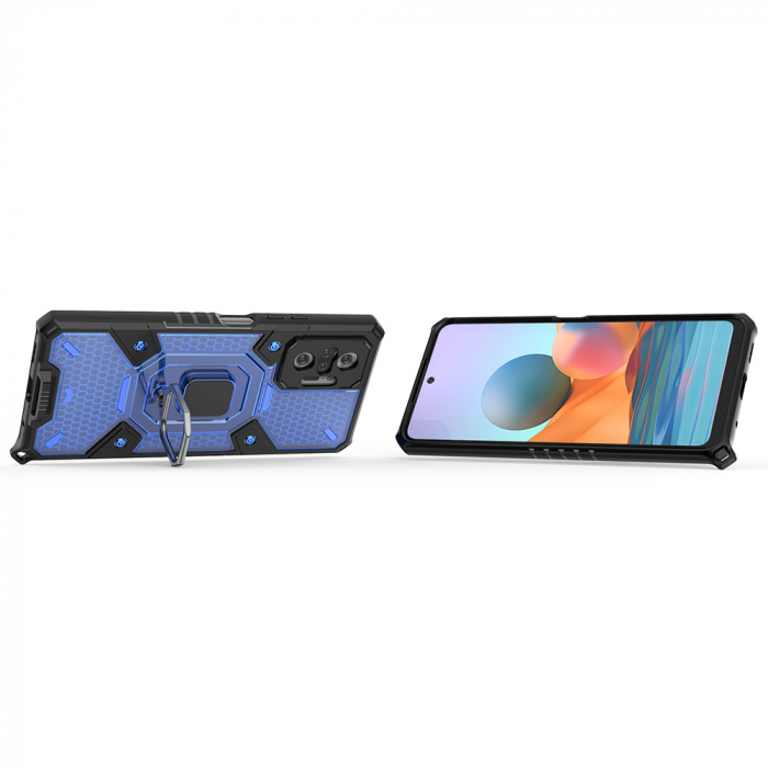 Husa antisoc Xiaomi Redmi Note 10 Pro, Honeycomb Armor, Albastru [2]