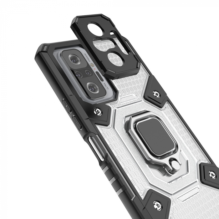 Husa antisoc Xiaomi Redmi Note 10 Pro, Honeycomb Armor, Albastru [6]