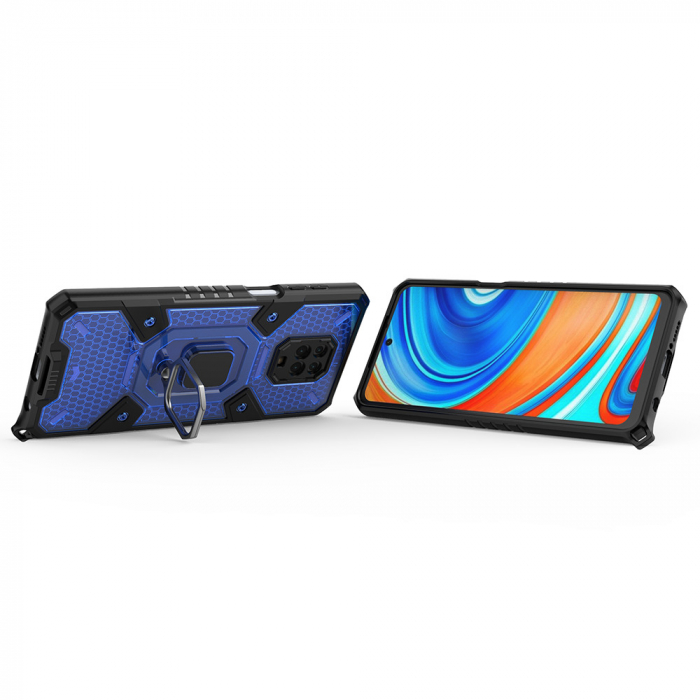 Husa antisoc Xiaomi Redmi Note 9S / Note 9 Pro, Honeycomb Armor, Albastru [2]