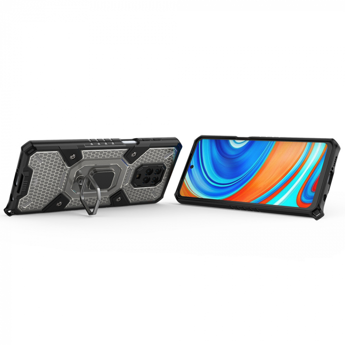 Husa antisoc Xiaomi Redmi Note 9S / Note 9 Pro, Honeycomb Armor, Negru [2]