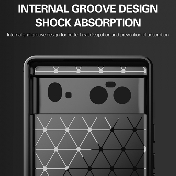Husa Carbon Silicone pentru Google Pixel 6, Negru [5]