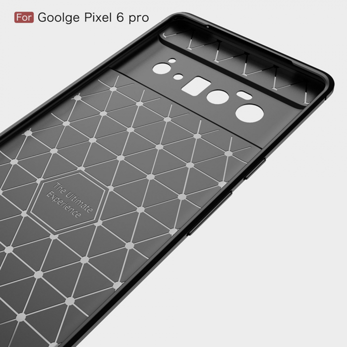 Husa Carbon Silicone pentru Google Pixel 6 Pro, Negru [3]