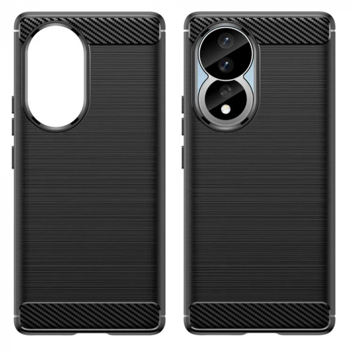 Husa Carbon Silicone pentru Honor 90, Negru [5]