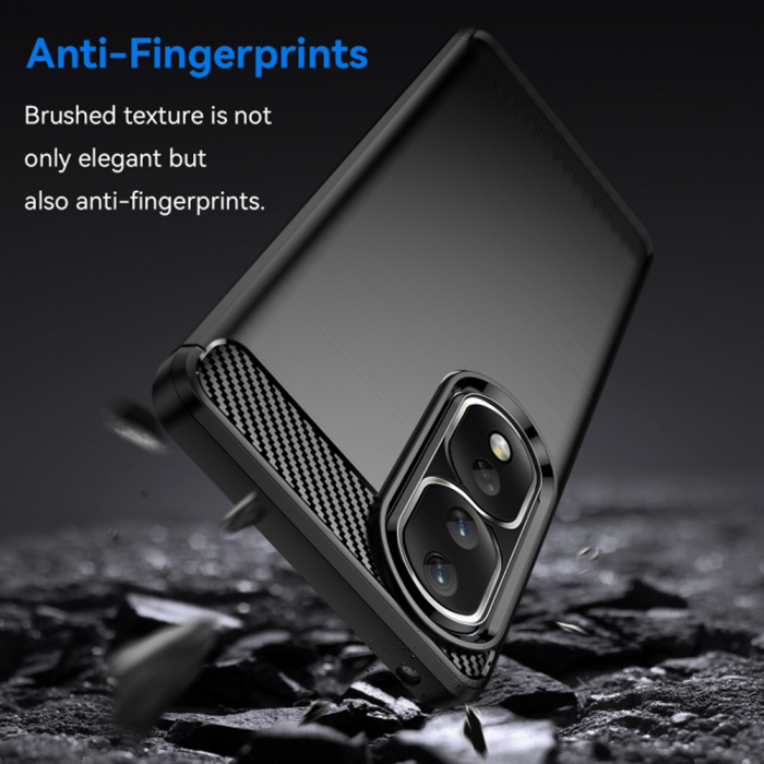 Husa Carbon Silicone pentru Honor 90 Pro, Negru [4]