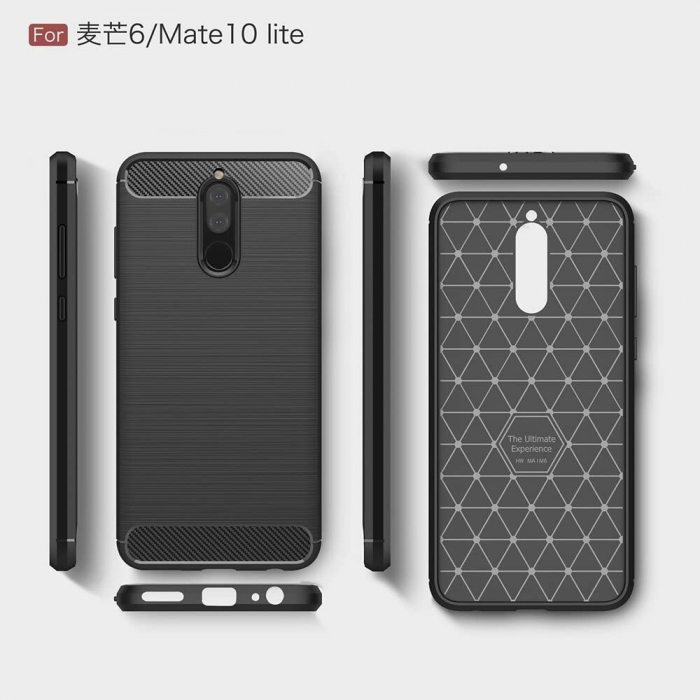 Husa Carbon Silicone pentru Huawei Mate 10 Lite, Negru [7]