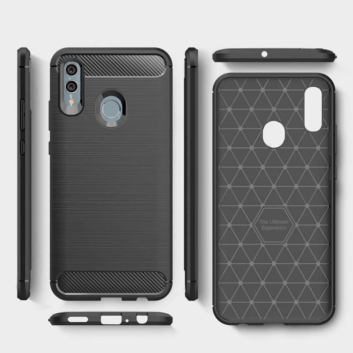 Husa Carbon Silicone pentru Huawei P Smart (2019), Negru [7]