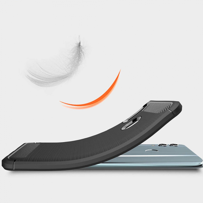 Husa Carbon Silicone pentru Huawei P Smart (2019), Negru [3]