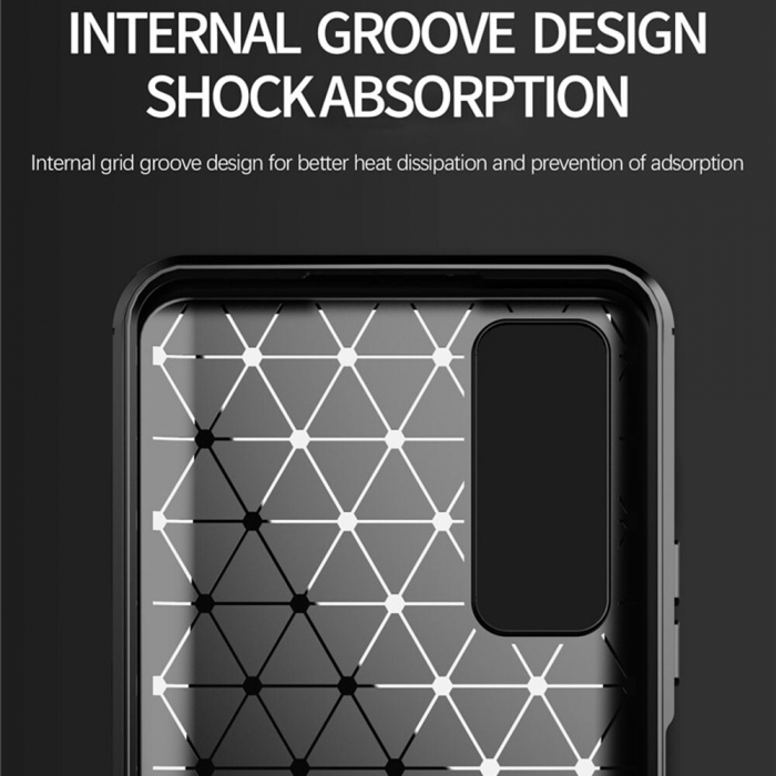 Husa Carbon Silicone pentru Huawei P Smart (2021), Negru [3]