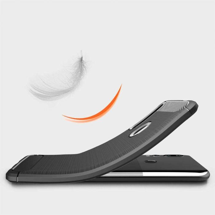 Husa Carbon Silicone pentru Huawei P Smart Z, Negru [4]