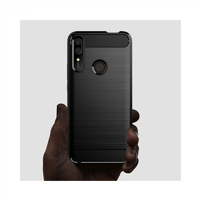 Husa Carbon Silicone pentru Huawei P Smart Z, Negru [3]