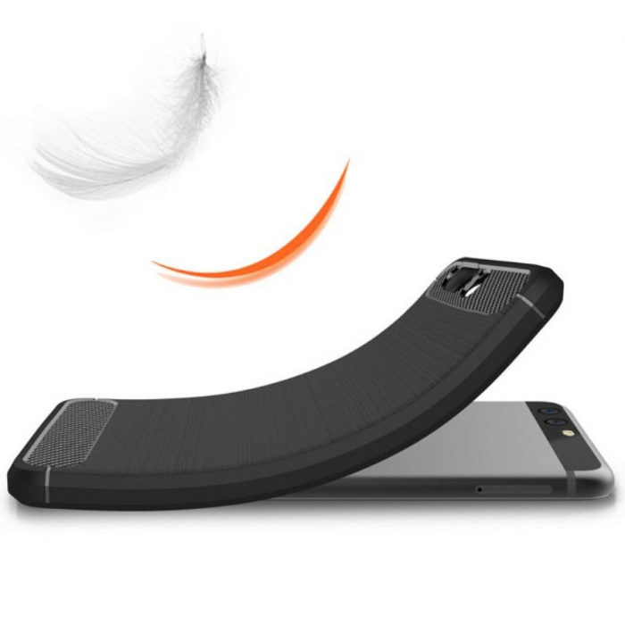 Husa Carbon Silicone pentru Huawei P10, Negru [2]