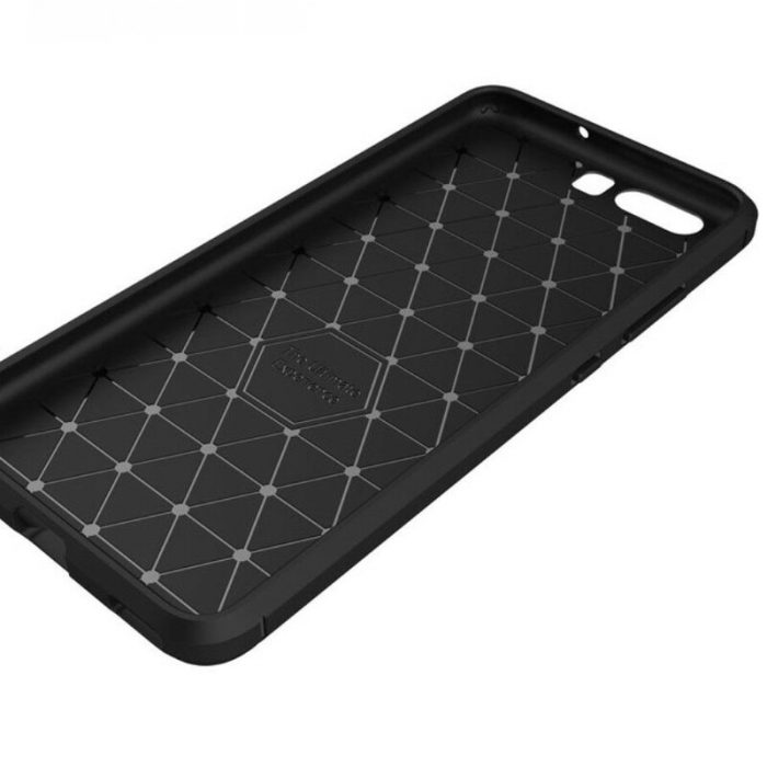 Husa Carbon Silicone pentru Huawei P10 Plus, Negru [5]