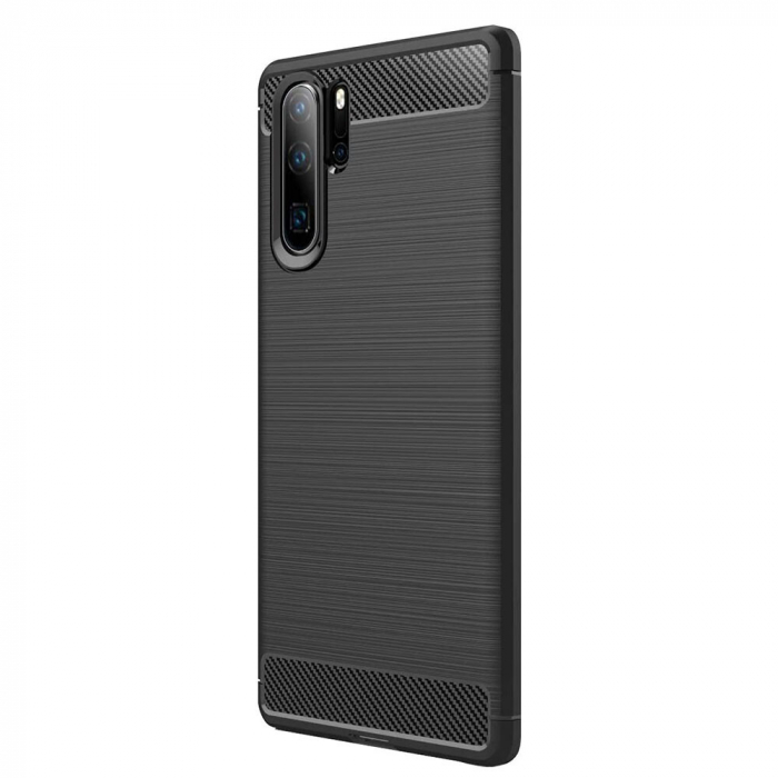 Husa Carbon Silicone pentru Huawei P30 Pro, Negru [5]
