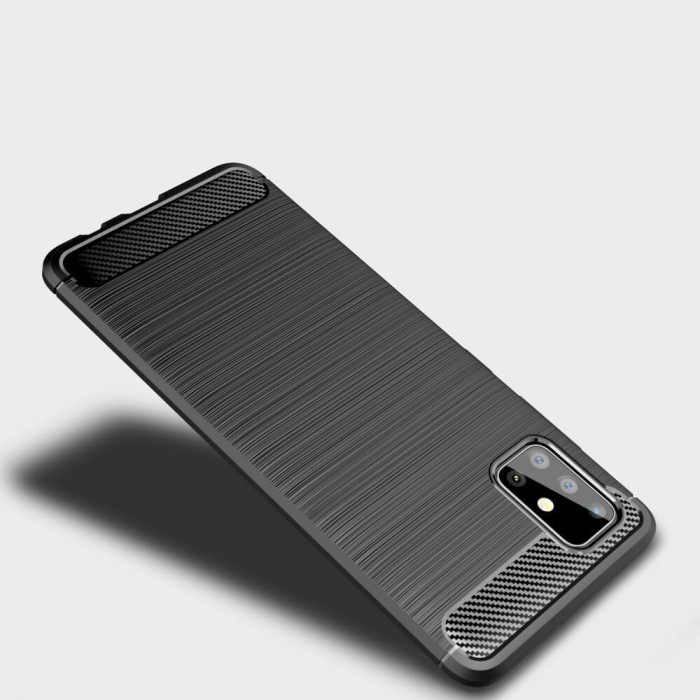 Husa Carbon Silicone pentru Huawei P40 Lite E, Negru [4]