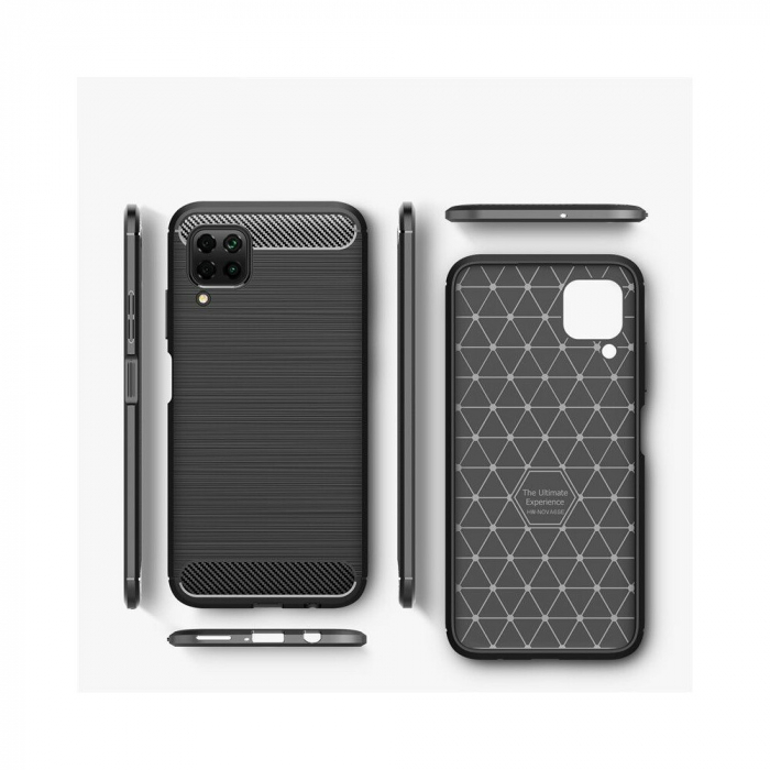 Husa Carbon Silicone pentru Huawei P40 Lite, Negru [4]