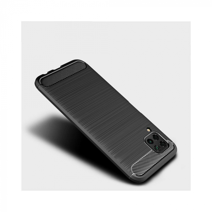 Husa Carbon Silicone pentru Huawei P40 Lite, Negru [5]