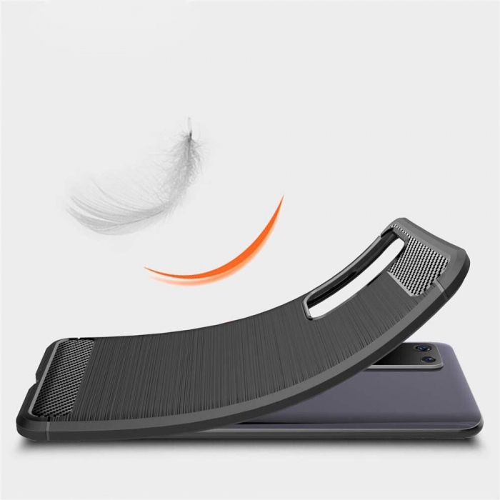 Husa Carbon Silicone pentru Huawei P40 Pro, Negru [3]