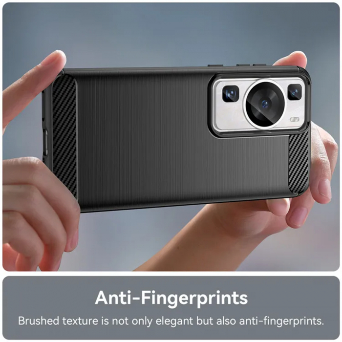 Husa Carbon Silicone pentru Huawei P60 Pro, Negru [6]