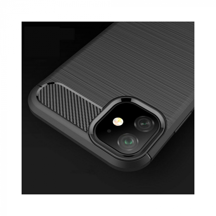 Husa Carbon Silicone pentru iPhone 12 Mini, Negru [5]