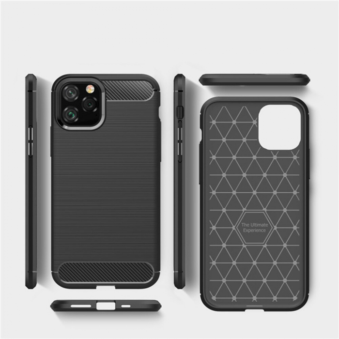 Husa Carbon Silicone pentru iPhone 12 Pro Max, Negru [5]