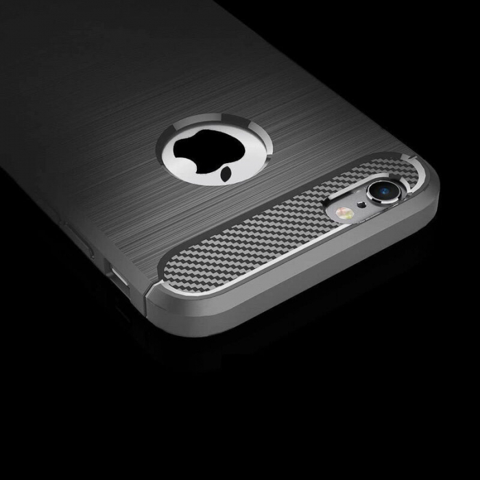 Husa Carbon Silicone pentru iPhone 6 Plus / 6S Plus, Negru [6]