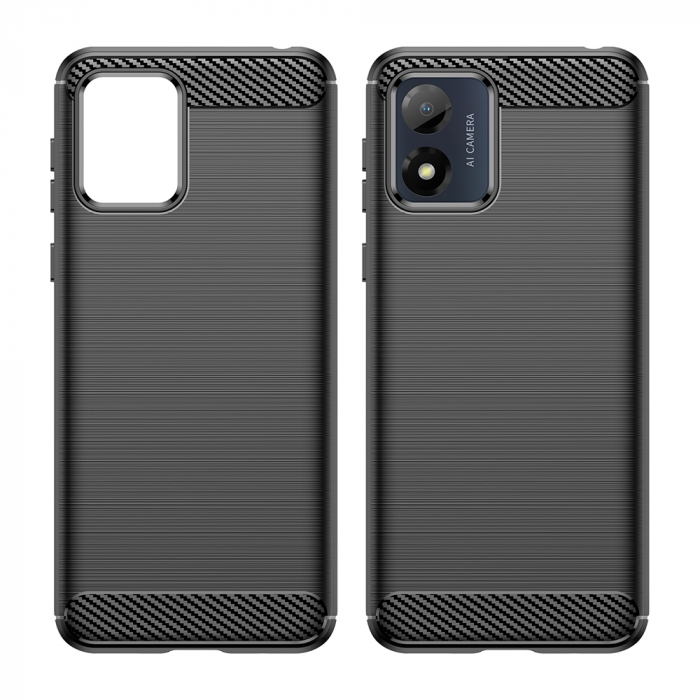 Husa Carbon Silicone pentru Motorola Moto E13, Negru [2]