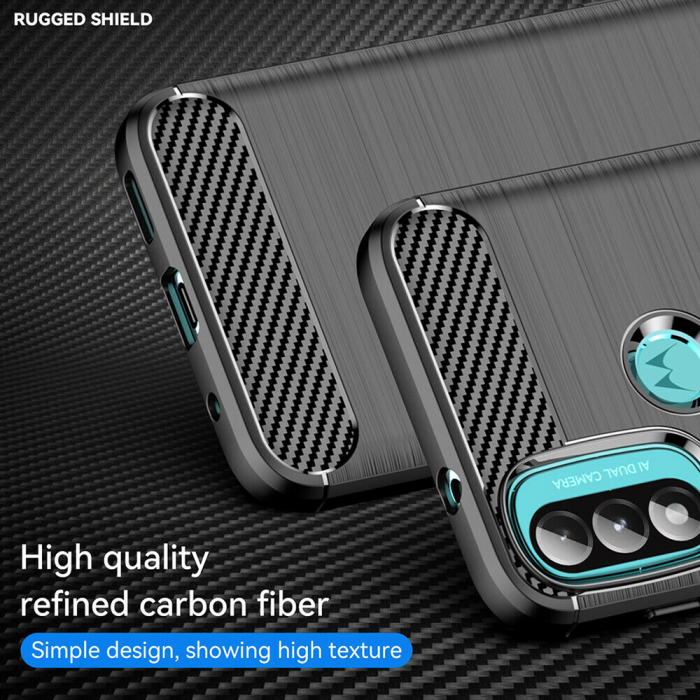 Husa Carbon Silicone pentru Motorola Moto E20 / E40, Negru [5]