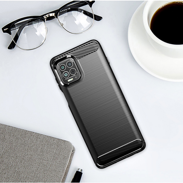 Husa Carbon Silicone pentru Motorola Moto G100, Negru [4]